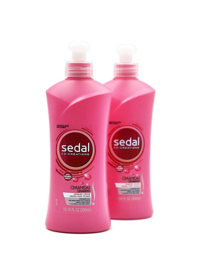 Sedal Edal Cocreations Ceramidas Leave In Hair Moisturizing Conditioner 2Pack 10.14 Fl Oz Bottles  - Image 2
