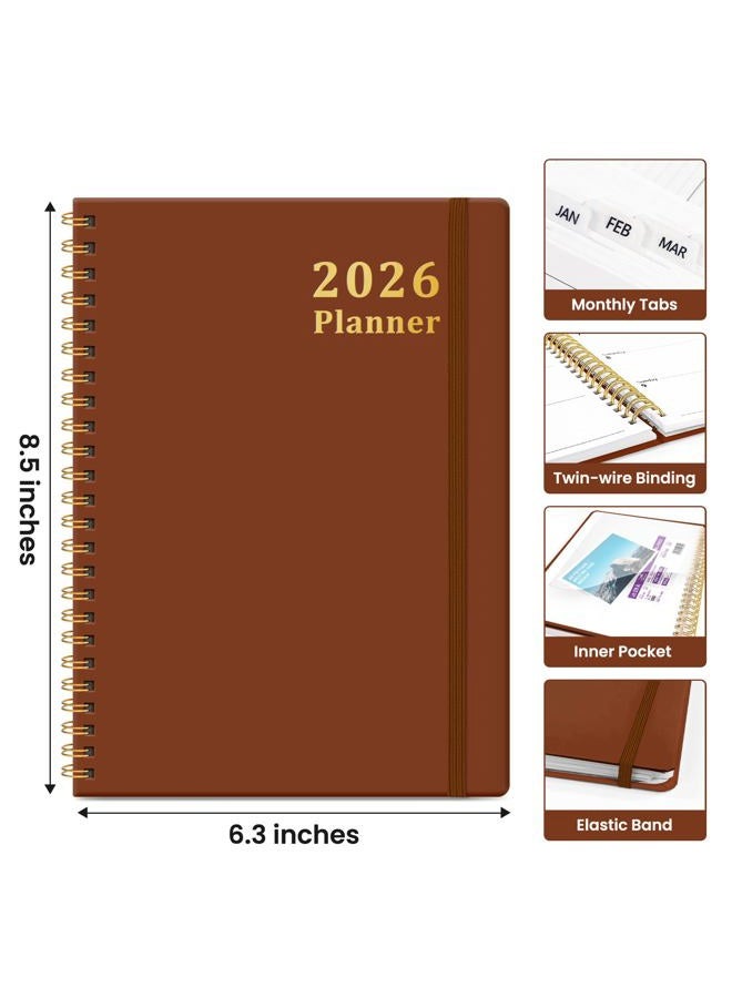 Taja 2026 Planner, Weekly and Monthly Planner, January 2026 - December 2026, Hardcover 2026 Calendar Planner Book with Tabs For Women & Men, Inner Pocket, Spiral Bound, Perfect for Office Home School - Image 4