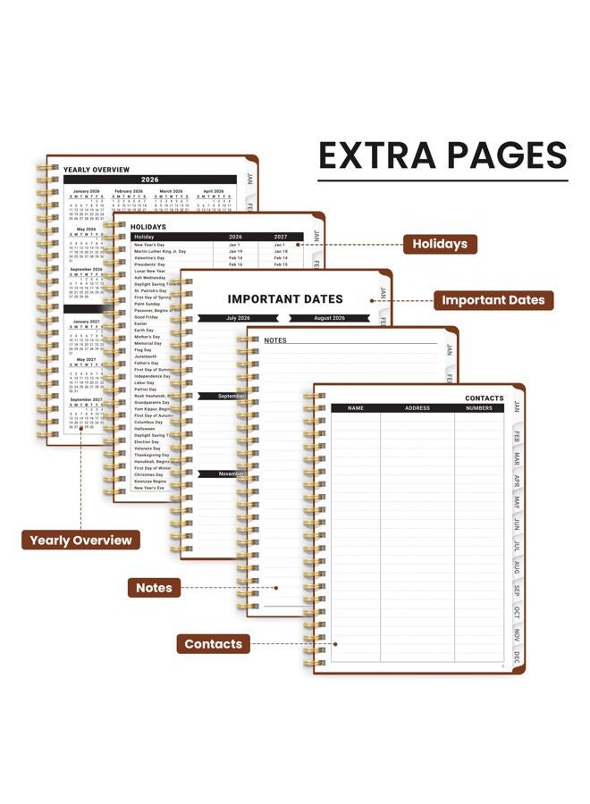 Taja 2026 Planner, Weekly and Monthly Planner, January 2026 - December 2026, Hardcover 2026 Calendar Planner Book with Tabs For Women & Men, Inner Pocket, Spiral Bound, Perfect for Office Home School - Image 5