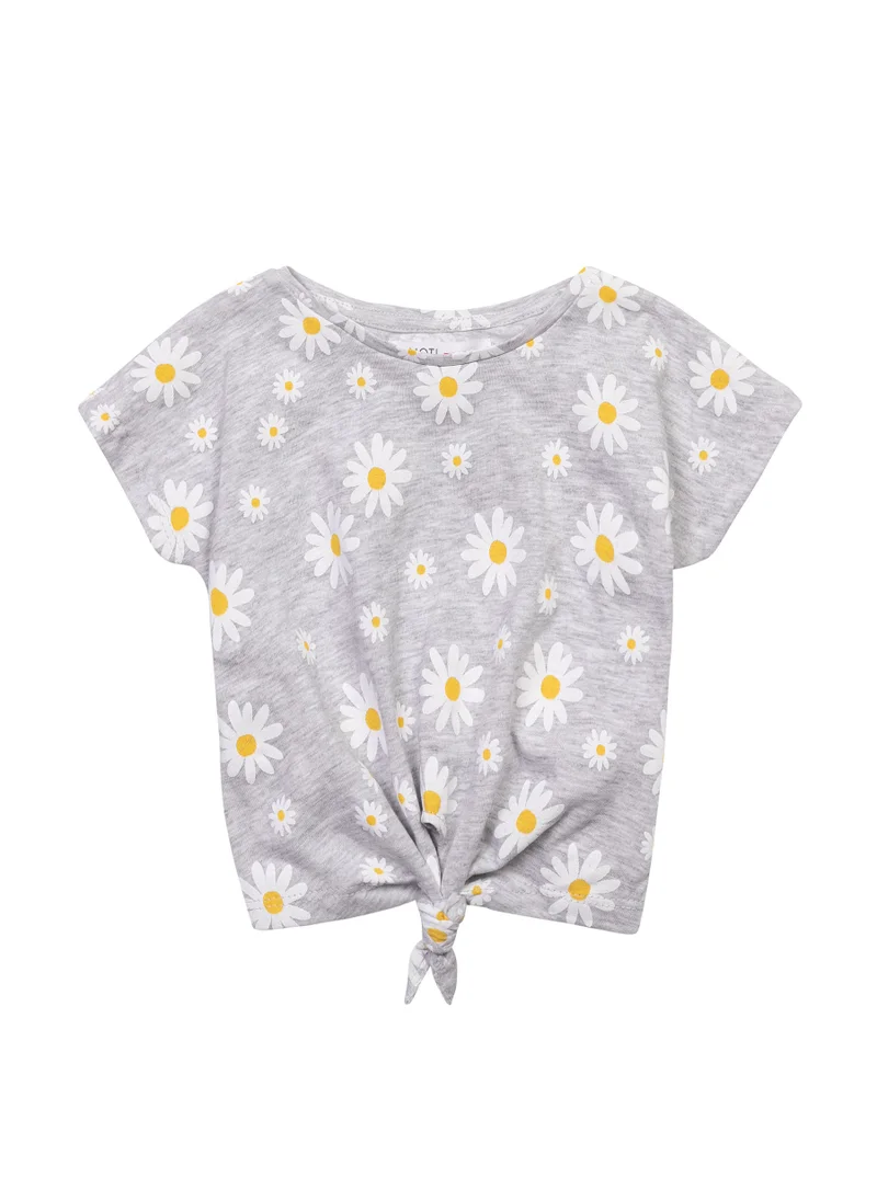 مينوتي Kids Girls Tie front T-shirt