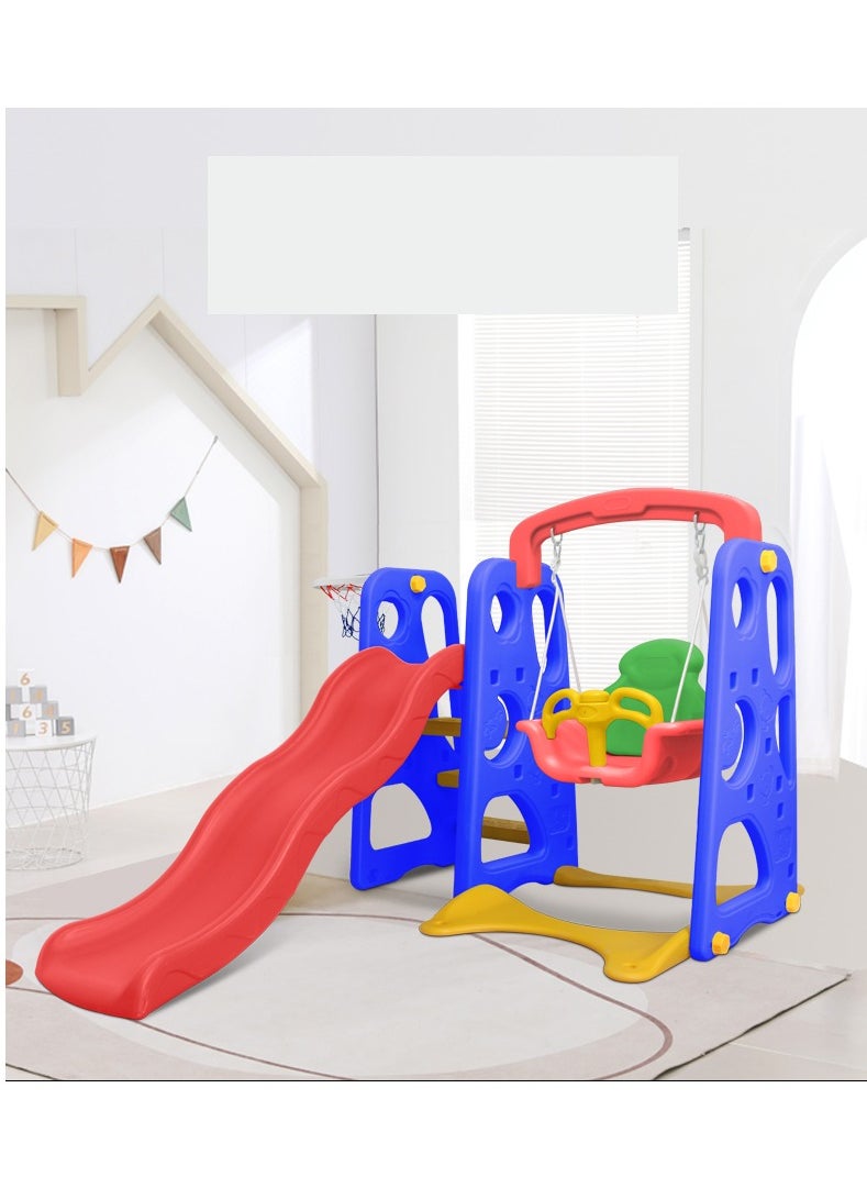 FULL JOY Slide With Swing + Basketball  3*1 , Blue-Red  - Image 1