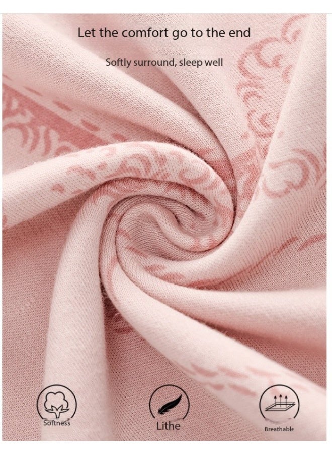 SKT Shiketro Women's Maternity & Nursing Pajama Set, Postpartum Home Wear, Double-Layer Long-Sleeved Pajamas (Pink) - Image 4