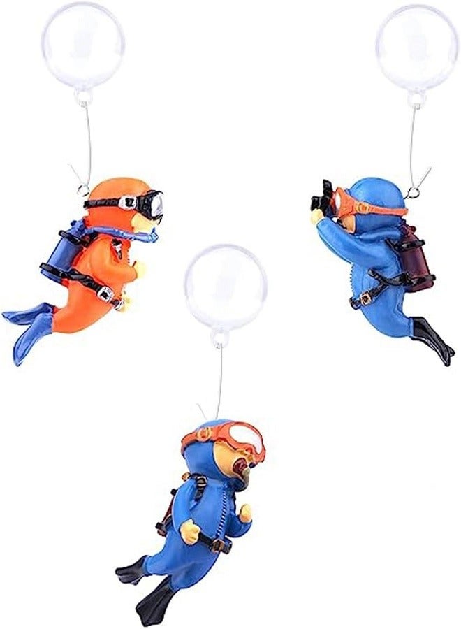 Floating Fish Tank Decorations, Aquarium Decorations, Lovely Diver Fish Tank Decorations, Floating Device Fish Tank Accessories, Suitable for All Kinds of Fish Tanks（3 Pack） - Image 1