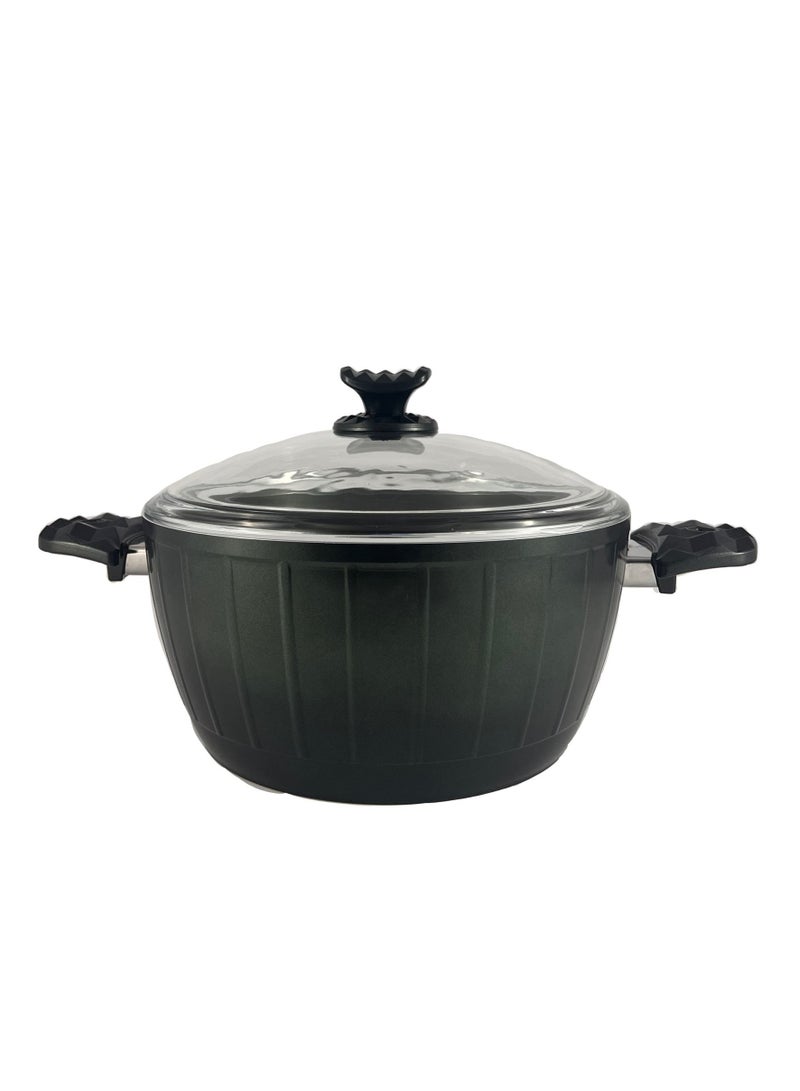 Homemaker 9-Piece Farah Cookware Set - Tempered Glass Lids - 3 Deep Pots - 1 Low Pot - 1 Frypan - Non-Stick Ceramic Surface - PFOA Free - Green  - Image 5