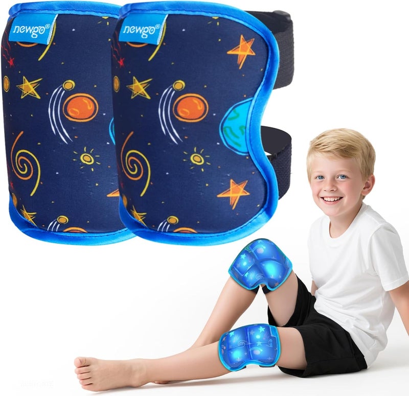NEWGO Ice Pack for Kids Injuries Pain Relief 2 Pack Soft Children Knee Gel Cold Pack Wrap Reusable Child Large Ice Packs with Strap for Sports Injuries Ankle Sprain Elbow Knee Pain Relief - Image 1