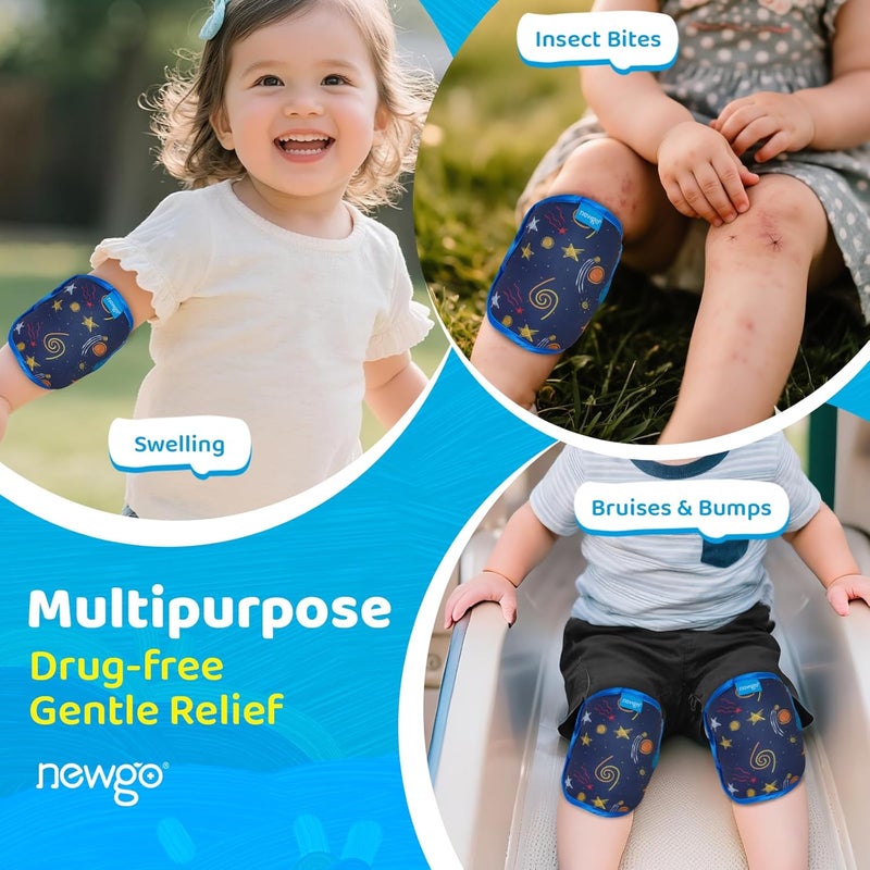 NEWGO Ice Pack for Kids Injuries Pain Relief 2 Pack Soft Children Knee Gel Cold Pack Wrap Reusable Child Large Ice Packs with Strap for Sports Injuries Ankle Sprain Elbow Knee Pain Relief - Image 3