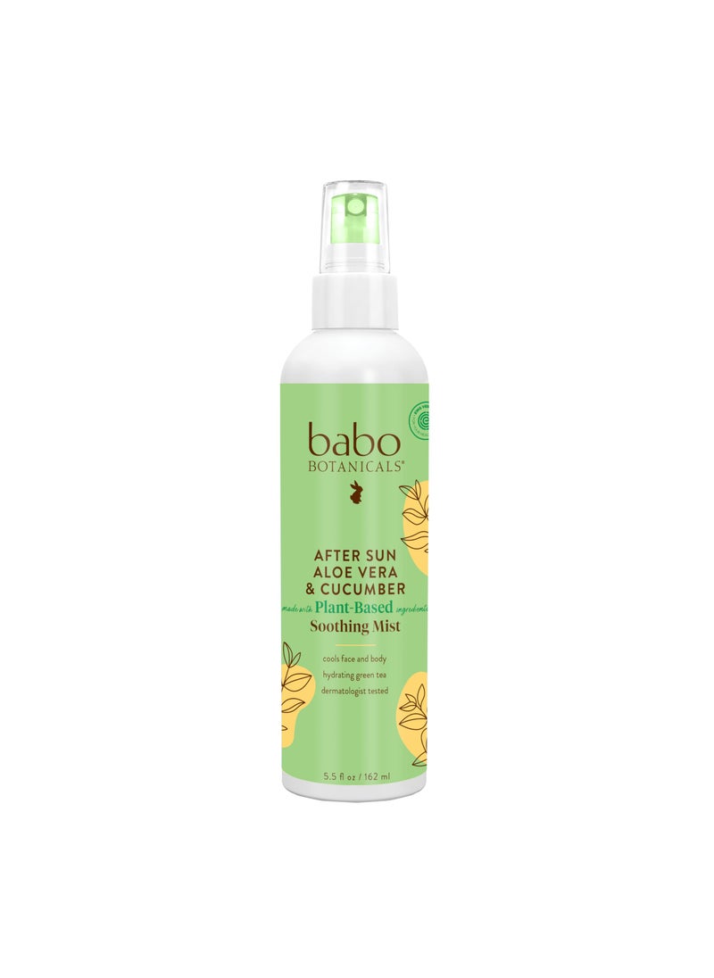 Babo Botanicals - Babo Botanicals After Sun Soothing Mist - Aloe Vera & Cucumber - For Face, Body & Sensitive Skin - Non-Aerosol - No-touch application - EWG Verified - Alcohol-Free - Scented with cucumber extract - Image 1