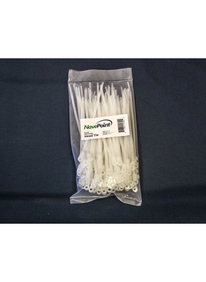 NavePoint 8 Inch Mount Head Screw Cable Wire Zip Tie 50 lbs Natural White 100 Pack Lot Pcs - Image 4