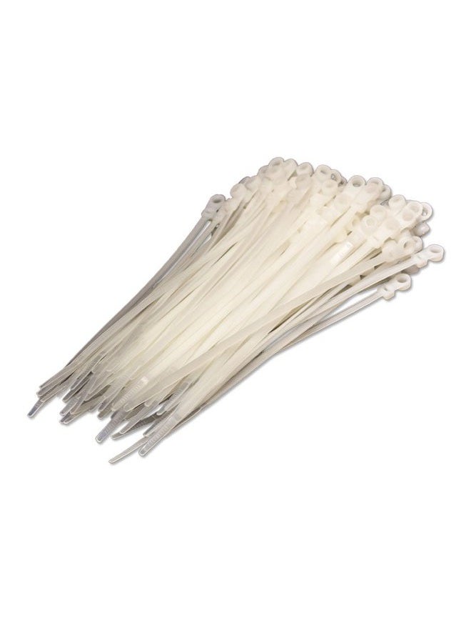 NavePoint 8 Inch Mount Head Screw Cable Wire Zip Tie 50 lbs Natural White 100 Pack Lot Pcs - Image 3