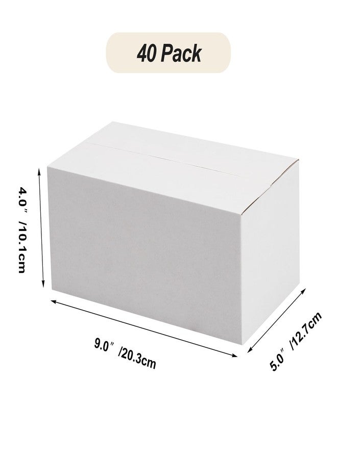Calenzana مجموعة صناديق شحن كالينزانا 9x5x4، 40 صندوقًا، صندوق من الورق المقوى الأبيض المموج لتغليف الهدايا وإرسالها للشركات الصغيرة - Image 2