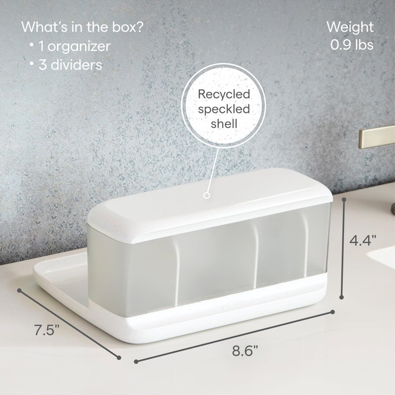 YouCopia HideAway Counter Caddy, Bathroom Vanity Countertop Organizer Tray with Adjustable Dividers and Lid - Image 2