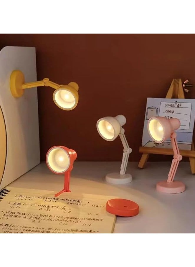 Mini LED Desk Lamp Foldable Desk Lamp Bedroom Study Reading Reading Lights with Clip Eye Protection Bedside Lamps Multicolor