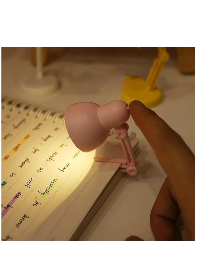 Mini LED Desk Lamp Foldable Desk Lamp Bedroom Study Reading Reading Lights with Clip Eye Protection Bedside Lamps Multicolor