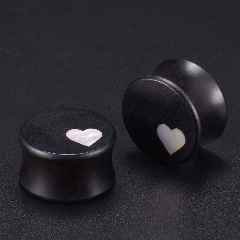 COOEAR 1 Pair Gauges For Ears Wood Saddle Plugs and Tunnels Heart Logo Earrings Expander Stretchers. - Image 3