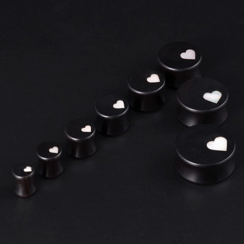 COOEAR 1 Pair Gauges For Ears Wood Saddle Plugs and Tunnels Heart Logo Earrings Expander Stretchers. - Image 4