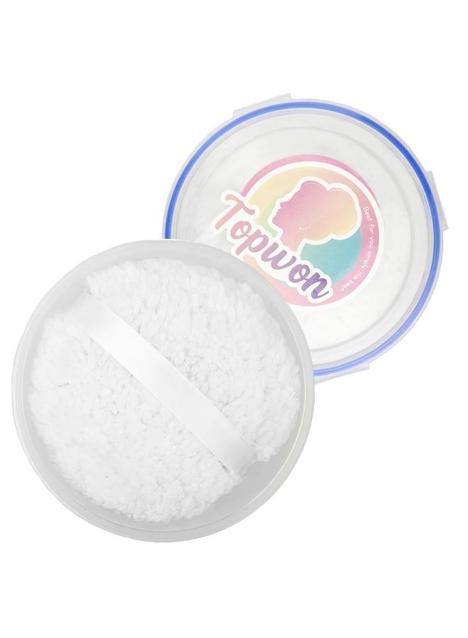 Topwon 6'' Jumbo Powder Puff Body Powder Puff with Container, Extra Large Dust Puffs for Women Men 1Pack - Image 1