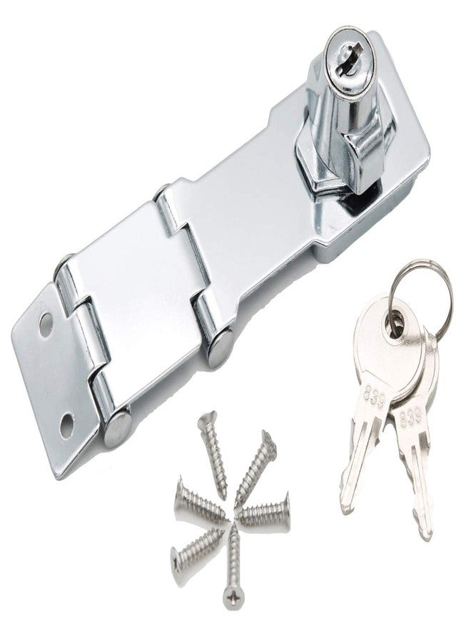 dingchi Double Hinge Safety Hasp Locks in Zinc Plated, Hardened Steel Concealed Hinge Pin Hasp Keyed Lock Door Gate Bolt Latches - Image 1