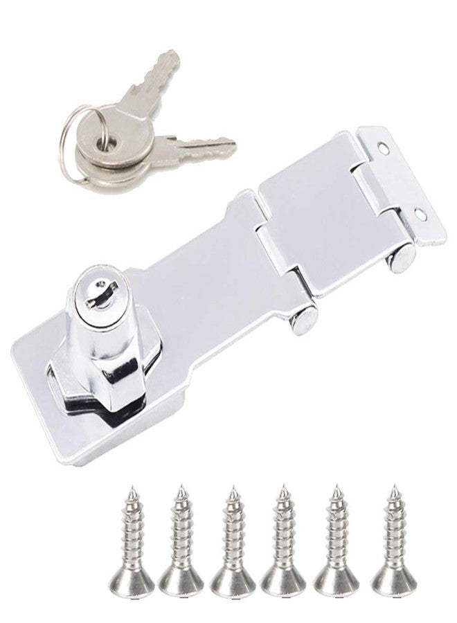 dingchi Double Hinge Safety Hasp Locks in Zinc Plated, Hardened Steel Concealed Hinge Pin Hasp Keyed Lock Door Gate Bolt Latches - Image 5