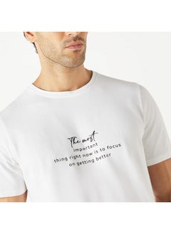 Iconic Iconic Typographic Print T-shirt with Short Sleeves  - Image 4