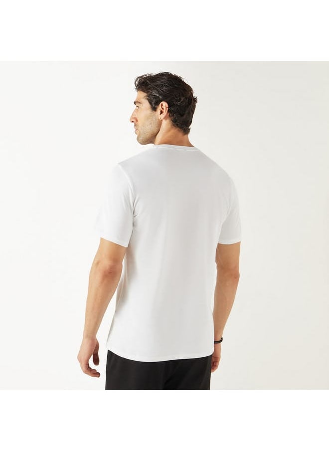 Iconic Iconic Typographic Print T-shirt with Short Sleeves  - Image 3