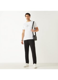 Iconic Iconic Typographic Print T-shirt with Short Sleeves  - Image 2