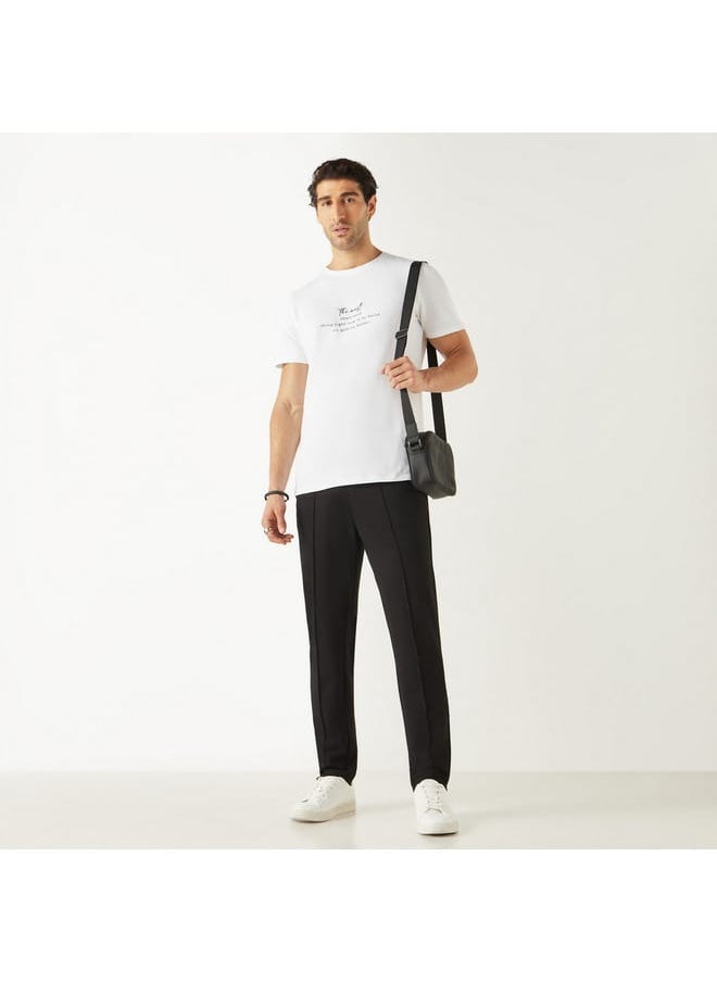 Iconic Iconic Typographic Print T-shirt with Short Sleeves  - Image 2