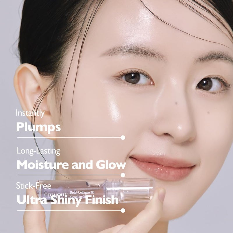 Fraijour Retin-Collagen 3D Core Lip Oil â€“ Hydrating Lip Oil with Jojoba, Rosehip & Macadamia, Plumps & Firms Lips, Non-Sticky, Anti-Aging with Bakuchiol, Revives Natural Lip Color, 0.11 fl. oz. - Image 4