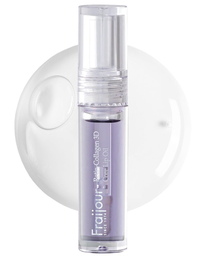 Fraijour Retin-Collagen 3D Core Lip Oil â€“ Hydrating Lip Oil with Jojoba, Rosehip & Macadamia, Plumps & Firms Lips, Non-Sticky, Anti-Aging with Bakuchiol, Revives Natural Lip Color, 0.11 fl. oz. - Image 1