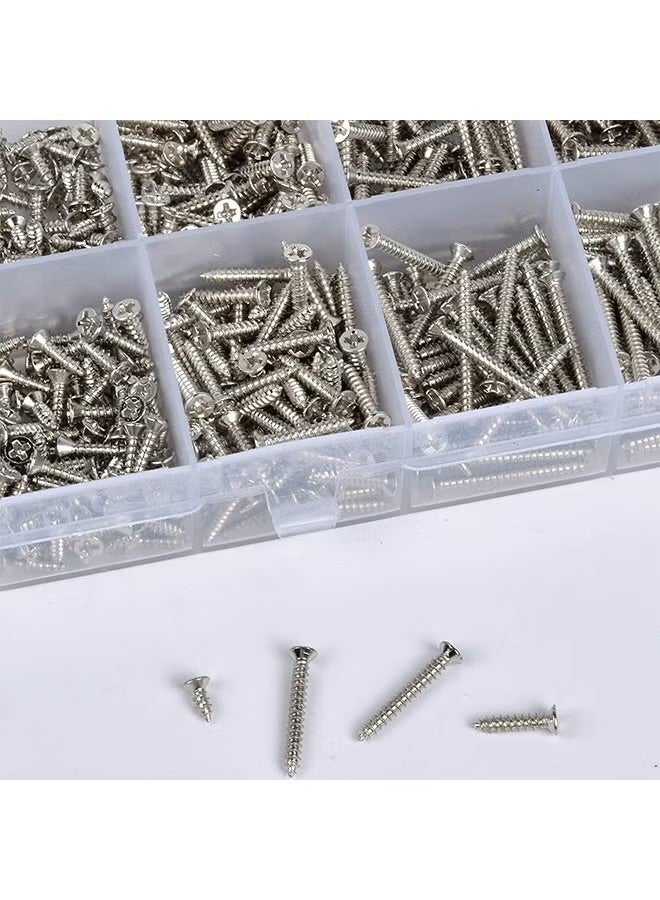 Ailily 800 Packs M2 Screws Set, Phillips Flat Head Self-Tapping Screws, M2 Cross Head Countersunk Self Screws Assortment, Wood Screws Kit, Multi-Purpose Metal Screws Set with Storage Box - Image 5