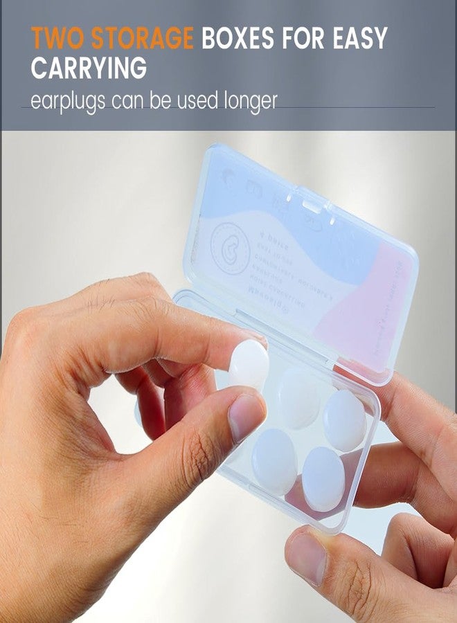 T NEWFUN Silicone Ear Plugs for Sleeping Swimming,Reusable Moldable Noise Cancelling Earplugs for Shooting Range, Swimmers, Snoring, Airplanes, Travel, Work, Studying, (16-Pillows) (White, Medium) - Image 2
