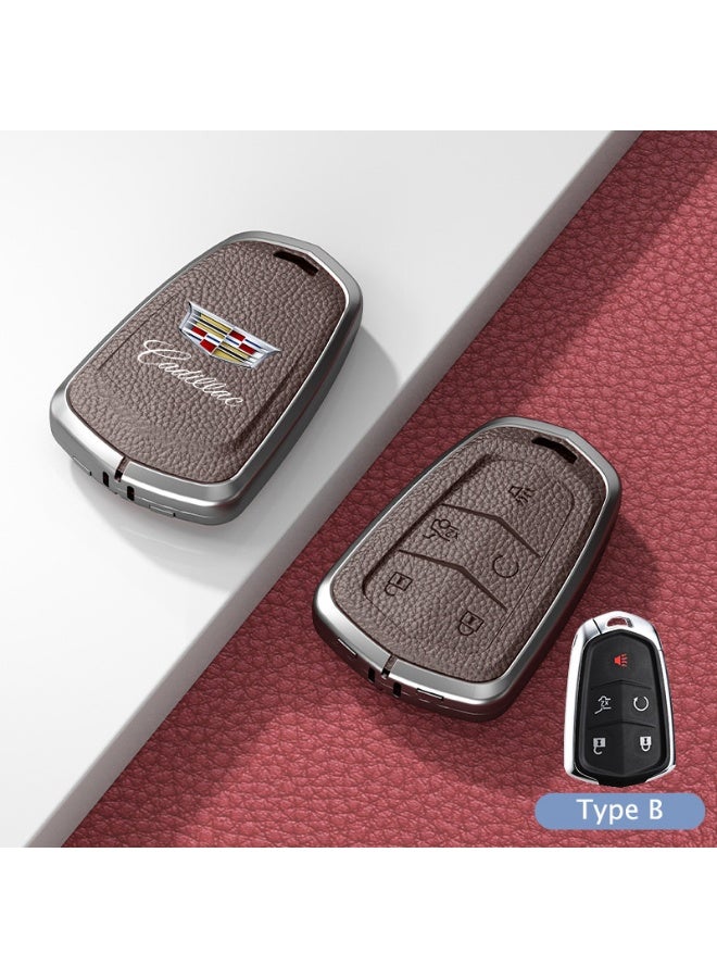كاديلاك حالة حماية مفتاح السيارة الجلدية الممتازة مناسبة لكاديلاك XT5 XT6 XT4 CT5 CT6 ATSL XTS GT4 حالة قشرة مفتاح السيارة - Image 1
