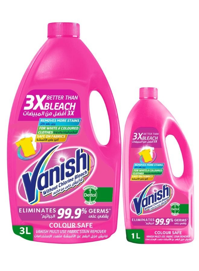 Vanish Laundry Stain Remover Liquid for White & Colored Clothes, Can be Used with or without Detergents & Additives, Ideal for Use in the Washing Machine 3L + 1L - Image 1