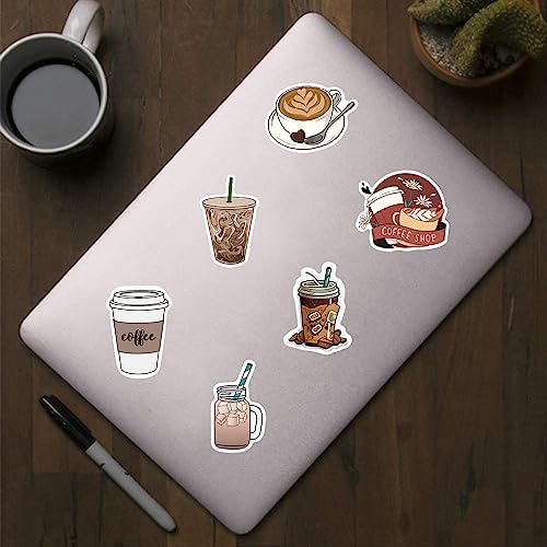 YEESACG 500Pcs Cute Coffee Stickers, Cartoon Drink 1 Inch Labels with 8 Patterns Decal Rolls Self Adhesive Seals for Scrapbooking Cards Envelopes， Gifts for Kids Teens Adults for Birthday Party Supply Reward - Image 4