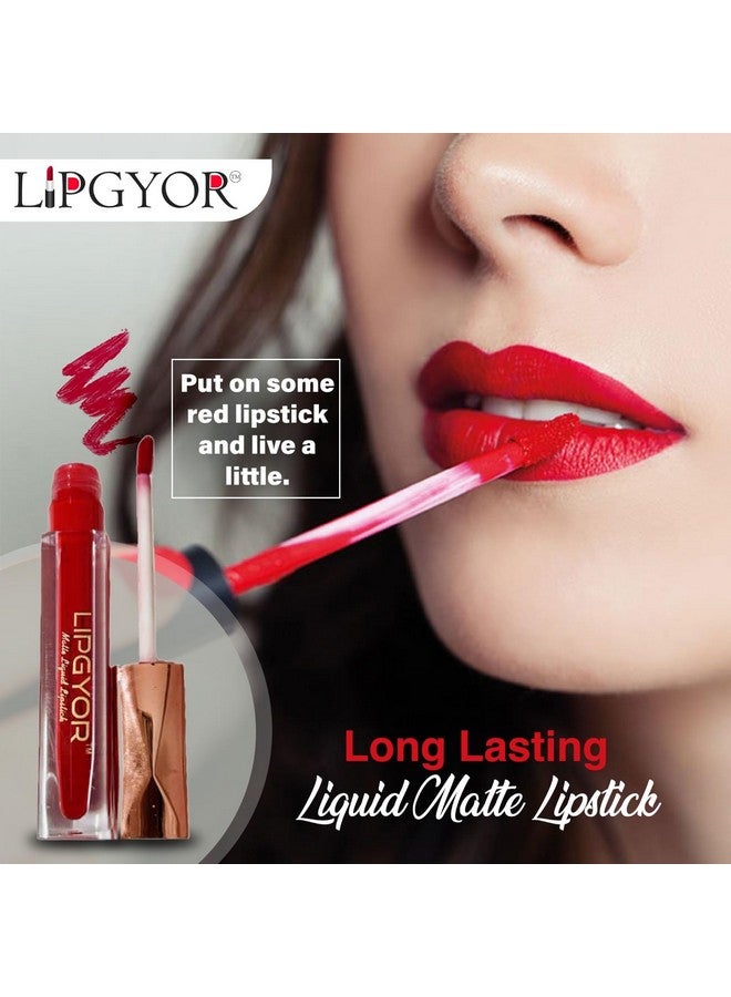 LIPGYOR MINI MATTE LIPSTICK transfer proof,smudge proof liquid lipstick(Small, RED, 2) - Image 2