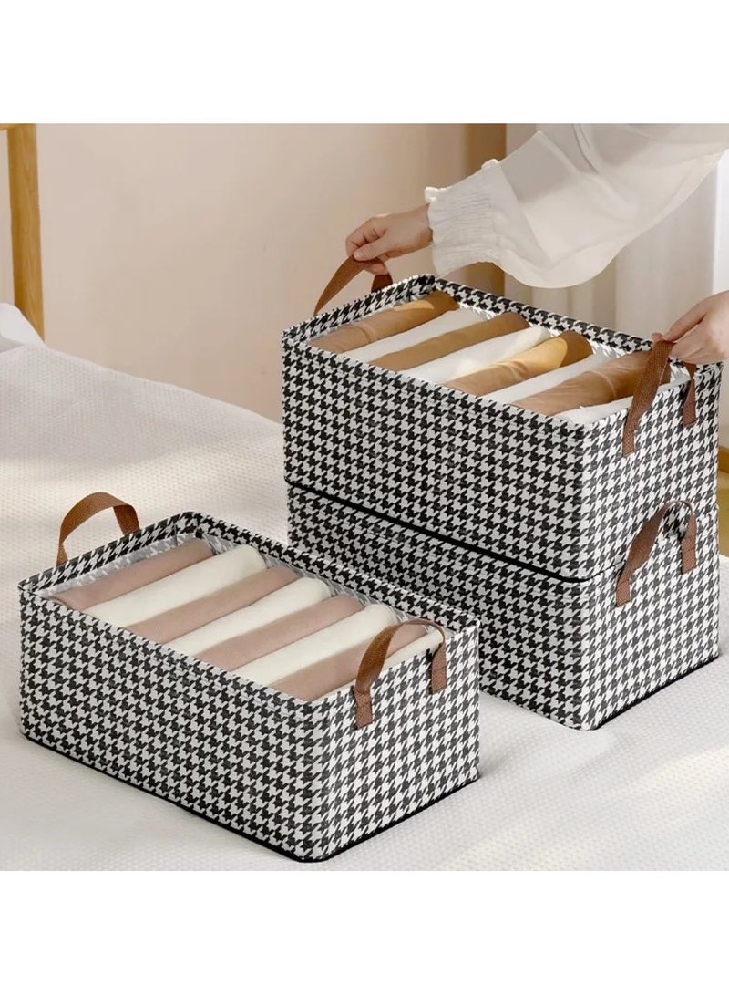 Huitich Foldable Clothes Organizer Storage Box with Steel Handle 44cm x 30cm x 20cm  - Image 2