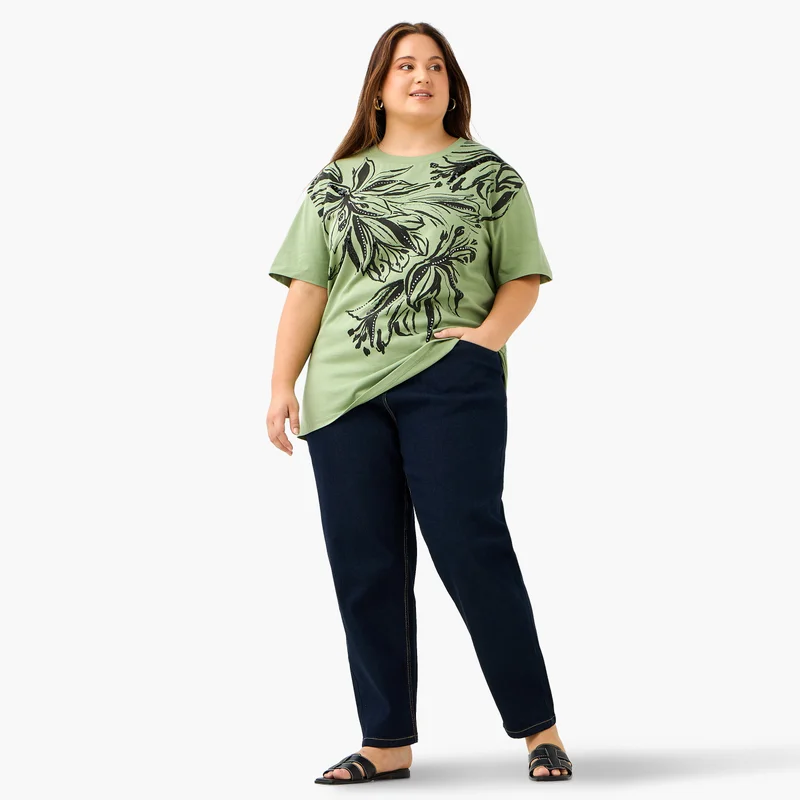  أولا بوبكن Plus Size Ulla Popken Printed Top