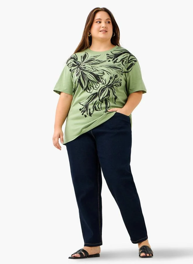 Ulla Popken Plus Size Ulla Popken Printed Top