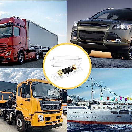 smseace سمسيس 6 حزمة 100 أمبير / 100 أ أن إل فيوز متوافق مع أنظمة 12 فولت و 24 فولت لأنظمة الصوت والمركبات البحرية وأنظمة الفيديو فيوزات أ أن إل المطلية بالذهب - Image 5