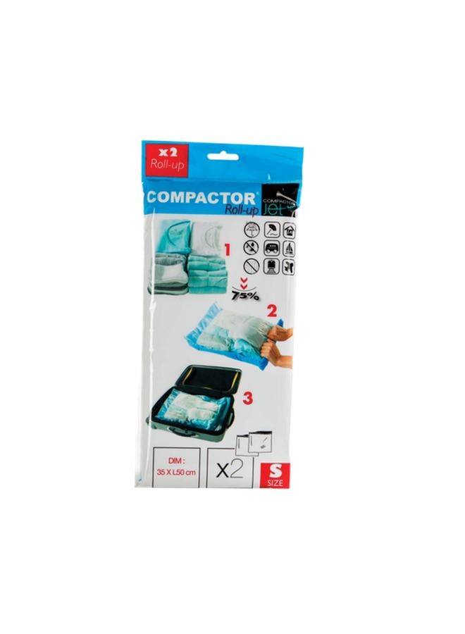 COMPACTOR 2-Piece Manual Roll Up Vacuum Storage Bags Clear 35 x 50cm RAN4291 - Image 1