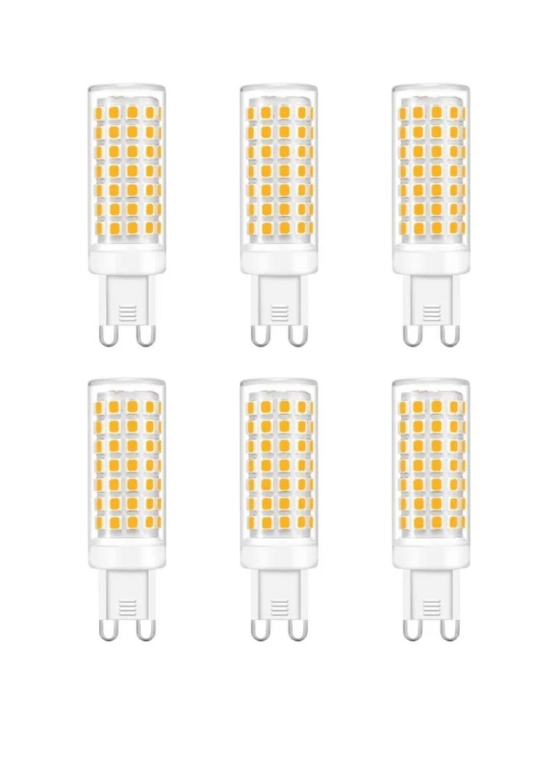 لمبات LED G9 بيضاء دافئة 3000 كلفن غير قابلة للوميض، 6 قطع 12 وات، غير قابلة للتعتيم - Image 1