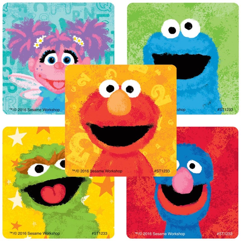 SmileMakers Sesame Street Chalk Stickers - Prizes and Giveaways - 100 Per Pack - Image 1