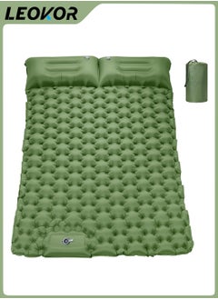 LEOKOR Camping Double Sleeping Pad,2 Person Large Camping Pad with Pillow,Foot Pump Inflatable Camping Mattress,Portable Waterproof Air Cushion Sleeping Bag for Backpacking,Hiking,Travel  - Image 1