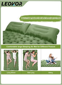 LEOKOR Camping Double Sleeping Pad,2 Person Large Camping Pad with Pillow,Foot Pump Inflatable Camping Mattress,Portable Waterproof Air Cushion Sleeping Bag for Backpacking,Hiking,Travel  - Image 4