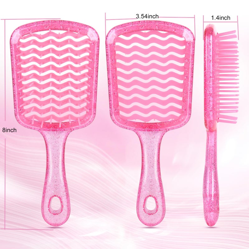 SUPHOUSE Detangling Hair Brush for All Wet or Dry Hair Types, Pain-Free Brushing Durable, Anti-Static Bristles, Lightweight Handle, Vented Wave UltraFlex Hair Brush (Rose Quartz Pink) - Image 2