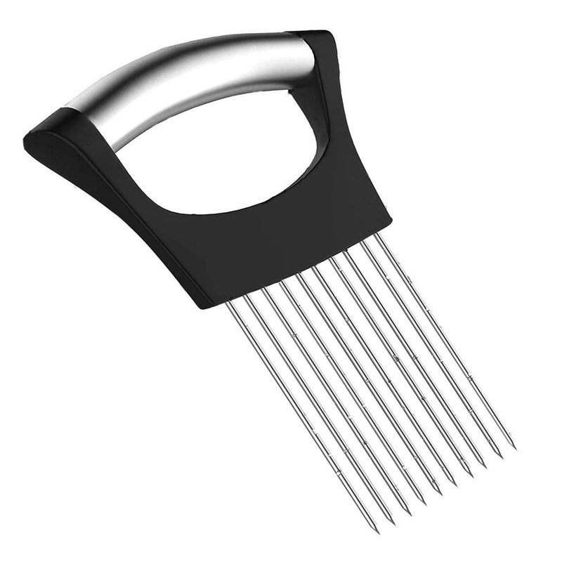 Avenn Avenn Multipurpose Stainless Steel Vegetable Slicer AllinOne Multifunctional Onion Holder Slicer Food Slice Assistant Suitable for Vegetables Tomato Meat Cutting Tool Kitchen Gadgets 4 - Image 1