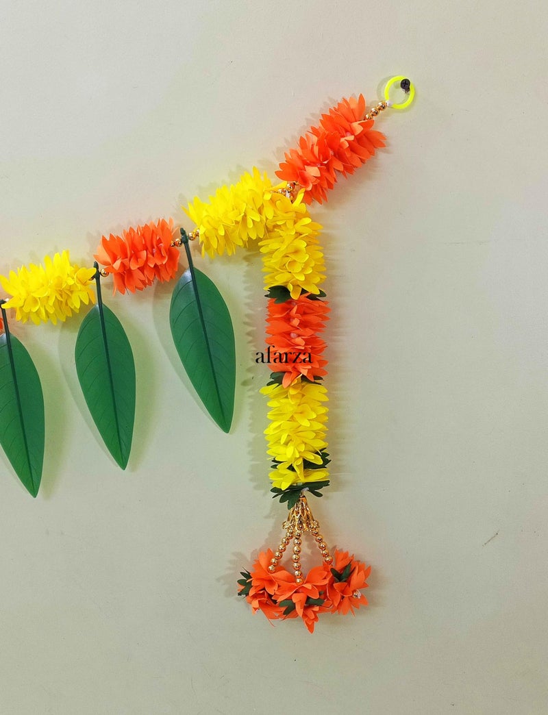 Afarza Toran For Main Door Latest Home Decoration Entrance Hanging Handmade Bandarwal Gift Item (Yellow Orange) - 40 Inch - Image 4