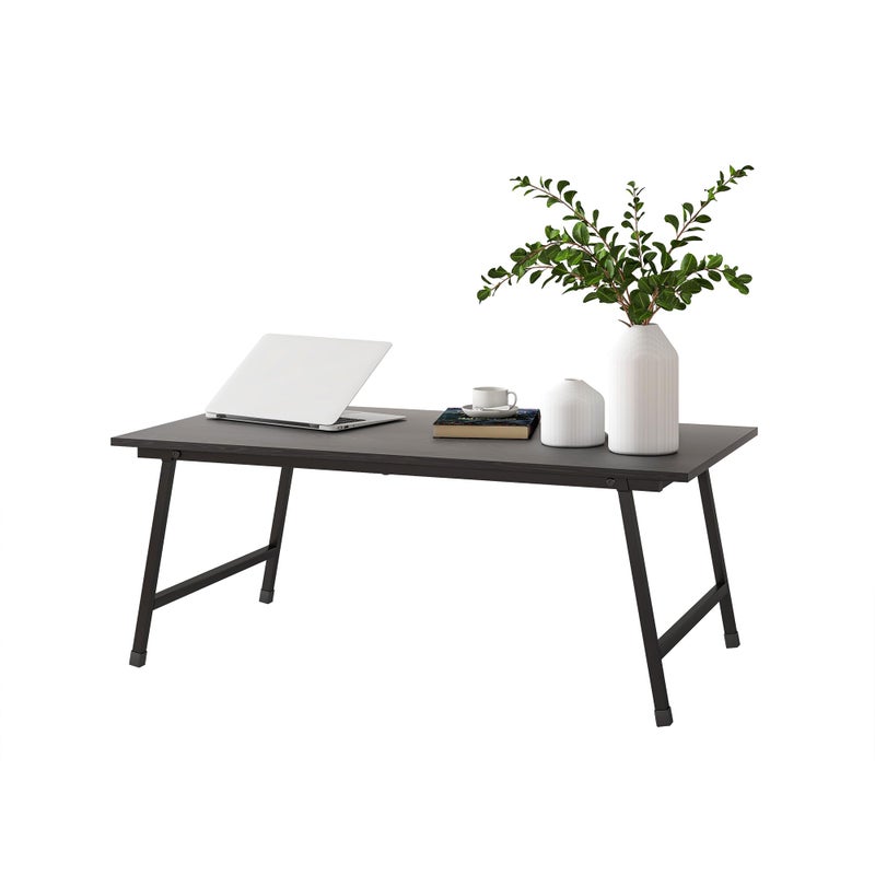 Crocofair Black Coffee Table Foldable,Center Tables Modern Style, Industrial Wood Tabletop and Metal Frame, Accent Furniture for Home Office, Living Room,End Table,Tea Table, No Assembly - Image 4