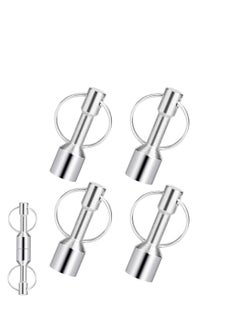 Metal Magnet Keychain 4 Pack, Metals Test Magnet Hanging Keys Holders, Strong Magnetic Pendant Weight Key Chain, Jewelry Test Magnet, Pocket Keyring Magnet Holder with Split Ring