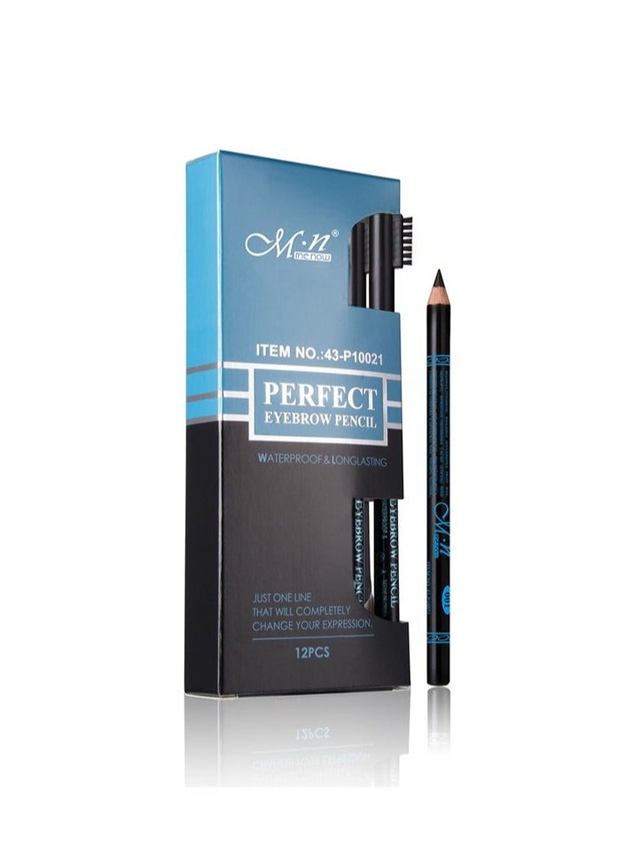 Mn قلم حواجب ناعم 12 قطعة - Image 1