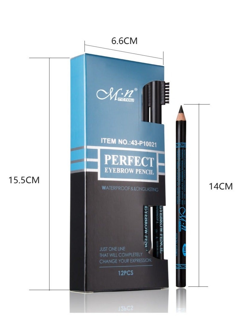 Mn قلم حواجب ناعم 12 قطعة - Image 4
